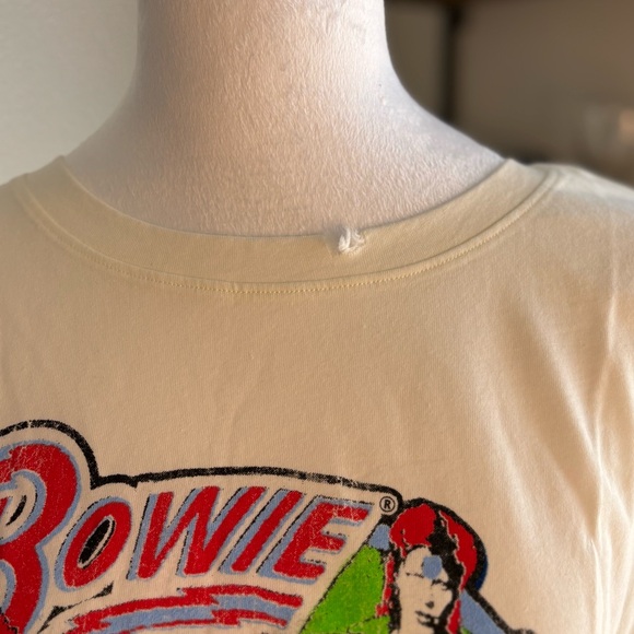 NWT- Prince Peter Faces To Bowie Crop-Top T-shirt in White - Picture 4 of 5